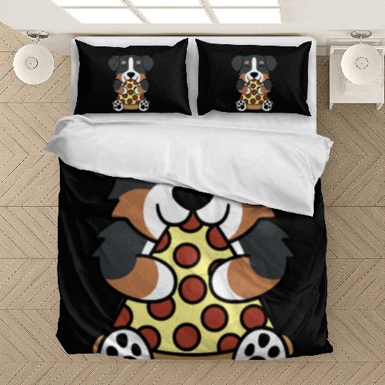 Bernese Mountain Dog Pizza Lover Bedding Sets