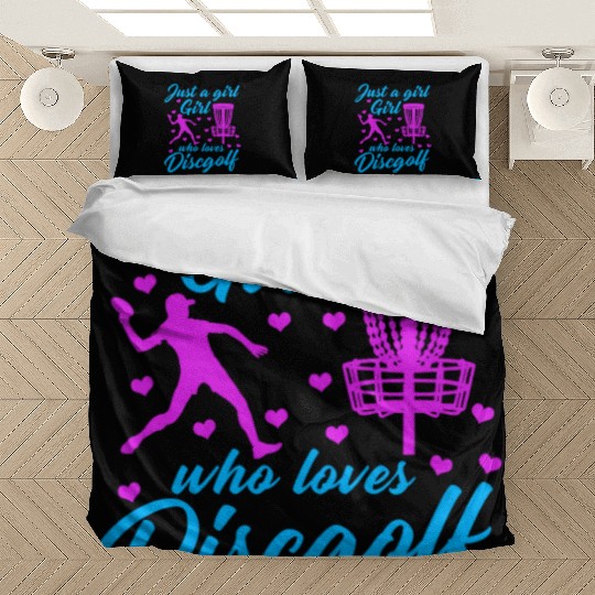 Girl Who Loves Disc Golf Vintage Ultimate Frisbee Bedding Sets