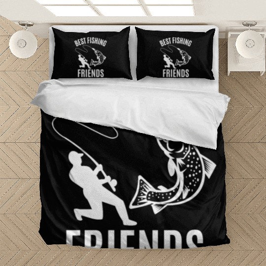 BEST FISHING FRIENDS, FISHING QUOTE, FISH, SEA Bedding Sets