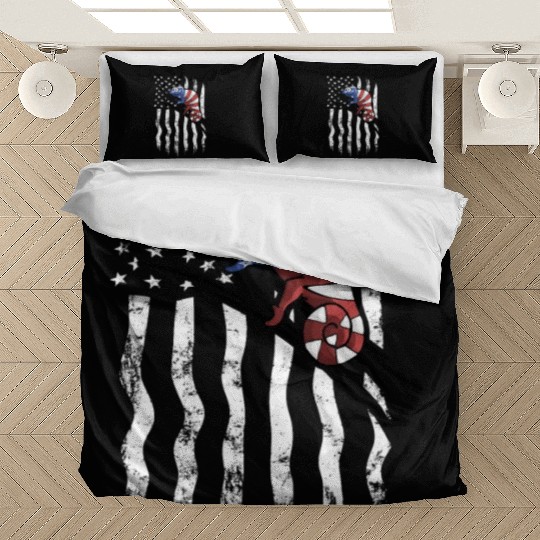 US Flag Patriotic American Chameleon in Stars Bedding Sets