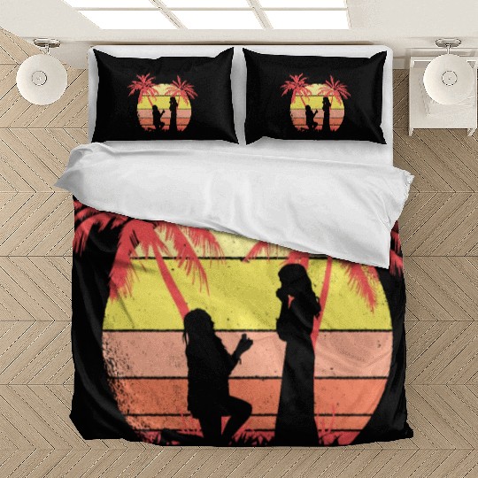 Lesbian Couple Romantic Marriage Propose Summer Bedding Sets