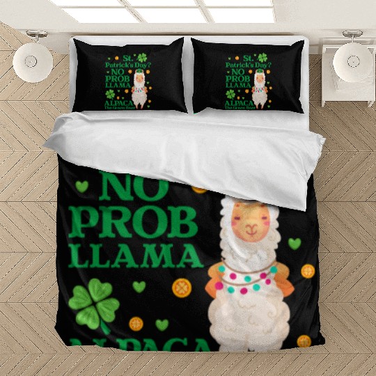 St. Patrick's Day? No Prob Llama Alpaca Green Beer Bedding Sets