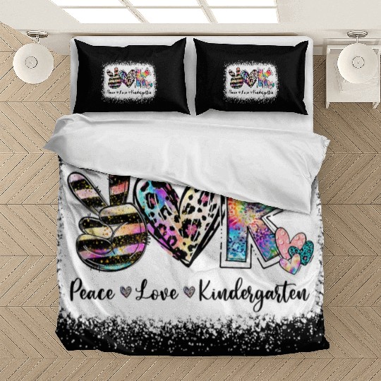 Grade Teacher Peace Love Kindergarten Team Kinder Bedding Sets