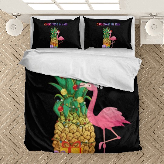 Christmas In July Pineapple Xmas Tree Lights Bedding Sets