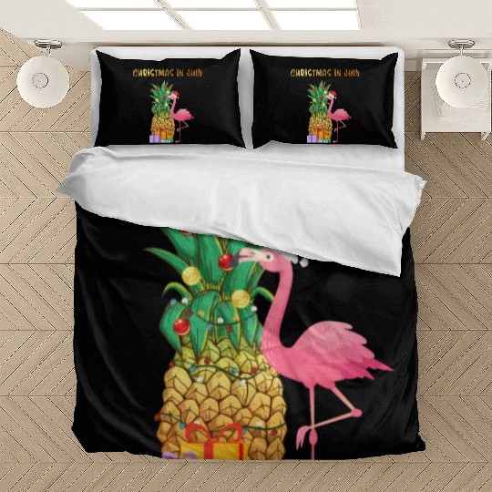 Christmas In July Pineapple Xmas Tree Lights Bedding Sets