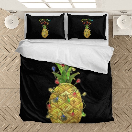 Christmas In July Pineapple Xmas Tree Lights Bedding Sets
