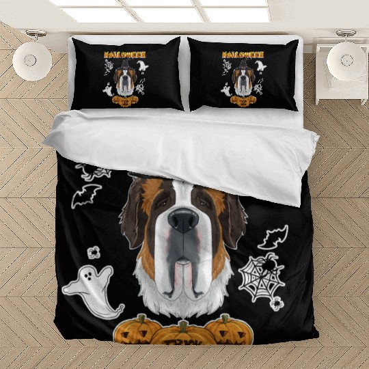 Happy Halloween I Dog Lover I Saint Bernard Bedding Sets