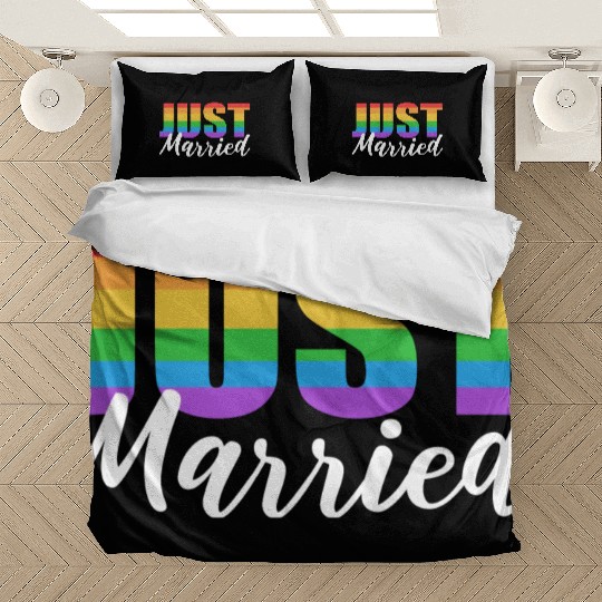 Just Married LGBTQ LGBTQ Gift Bedding Sets