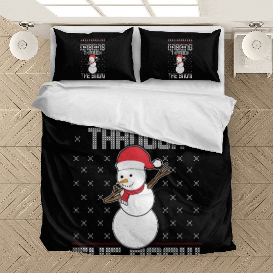Christmas Dabbing Through The Snow Funny Snowman Bedding Sets