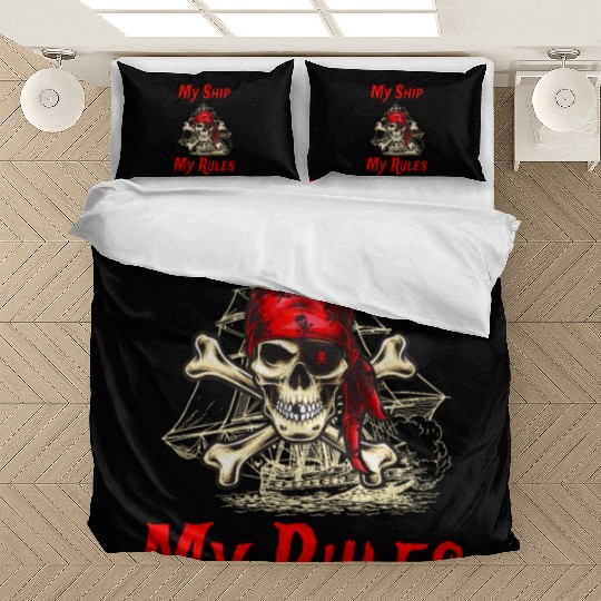 My Ship My Rules Pirates In The Darkest Night Bedding Sets
