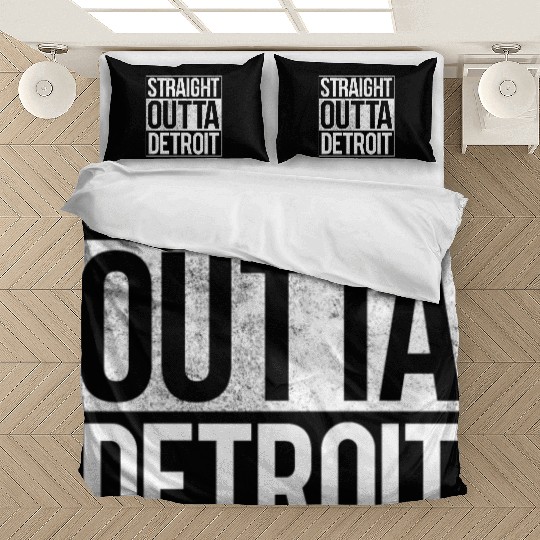 Straight Outta Detroit Michigan Bedding Sets