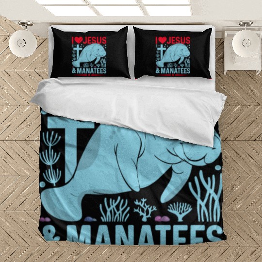 I Love Jesus and Manatees - Sea Cows Lover Bedding Sets