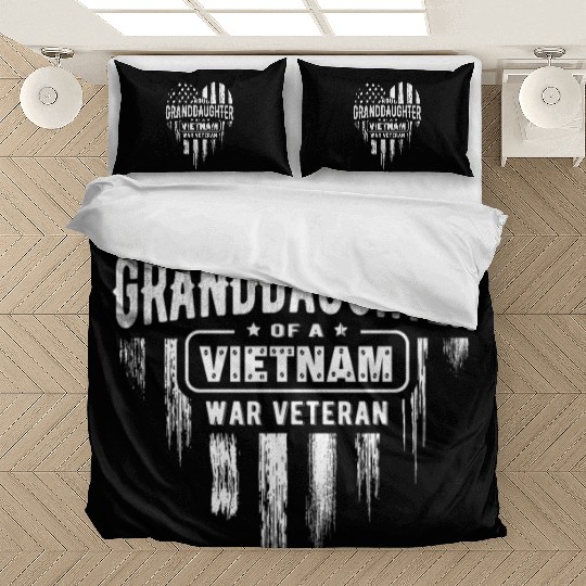 Proud Granddaughter Vietnam Vet Grandpa Veteran US Bedding Sets