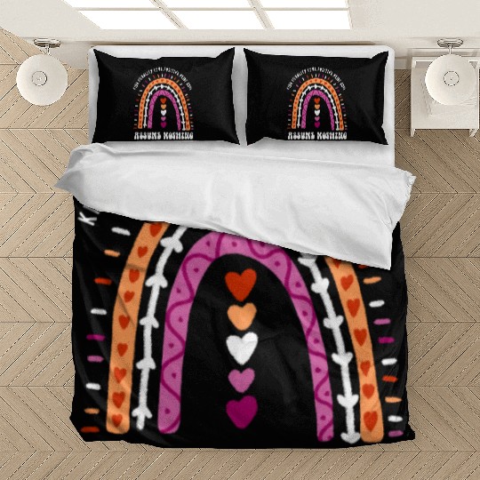 Assume Nothing Lesbian Pride Boho Rainbow Bedding Sets