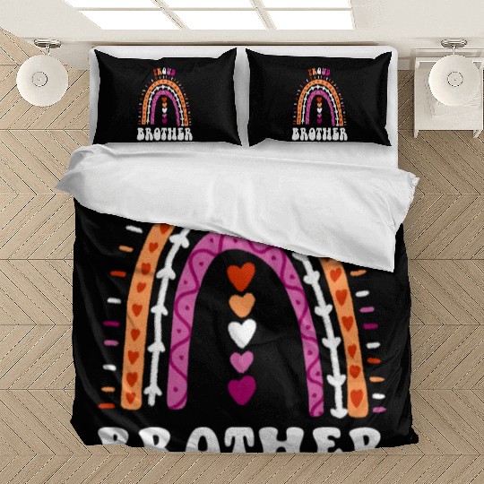 Proud Brother Lesbian Pride Boho Rainbow Bedding Sets