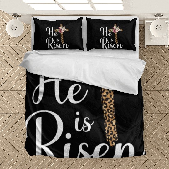 He Is Risen Jesus Christ Cross Easter Sunday Bedding Sets