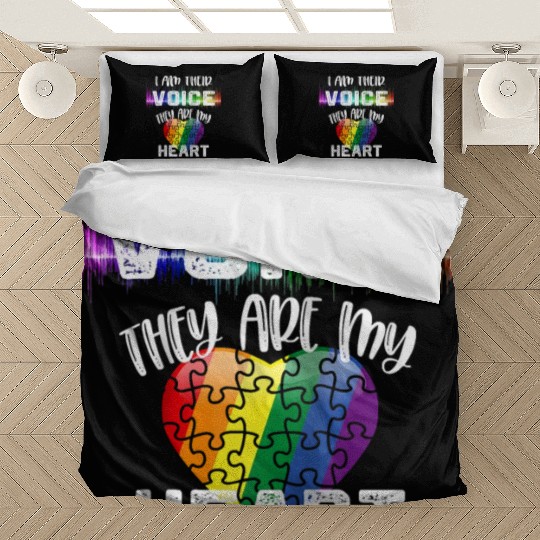 Autism Teacher I Am Their Voice They Are My Heart Bedding Sets