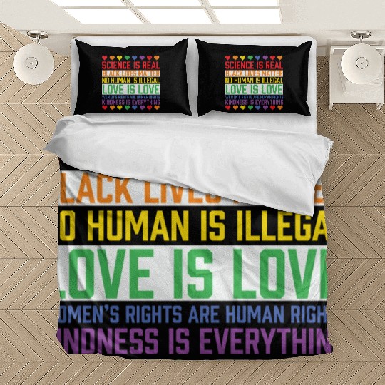 LBGT Flag Gay Pride Human Science is Real Bedding Sets