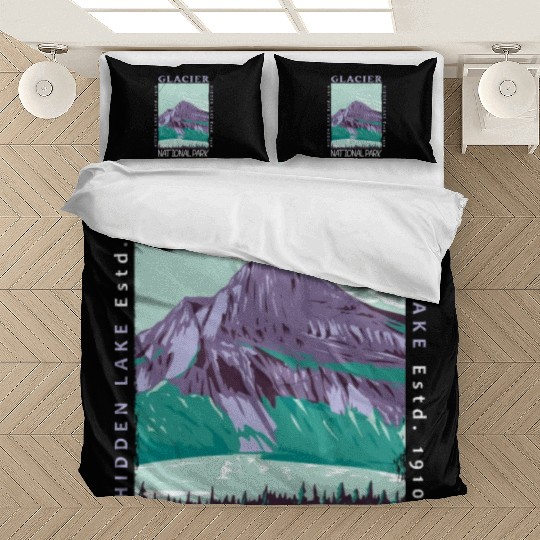 Glacier National Park Hidden Lake Distressed Bedding Sets