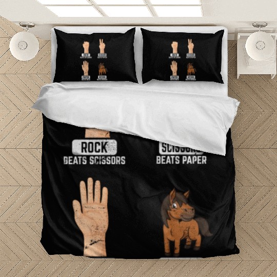 Rock Paper Scissors Nothing Beats Horses Horse Rid Bedding Sets