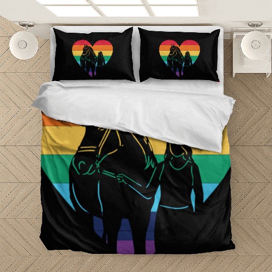 Horse Heart LGBTQ Pride Month Gay Pride Flag Bedding Sets
