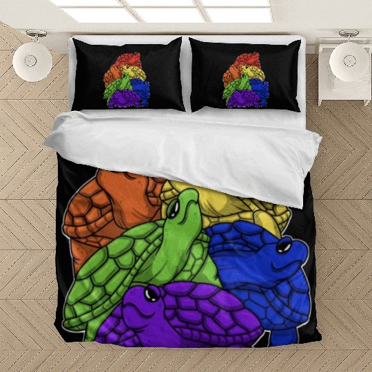 Turtle Stack LGBTQ Gay Pride Rainbow Flag LGBT Bedding Sets