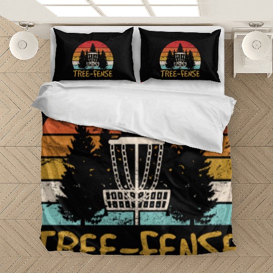 Tree-fense Disc Golf Players Funny Frisbee Golf Di Bedding Sets