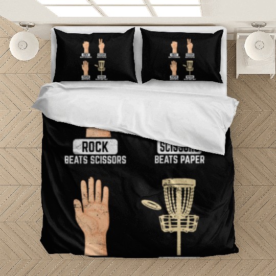 Rock Paper Scissors Nothing Beats Disc Golf Frisbe Bedding Sets