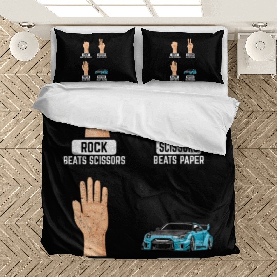 Rock Paper Scissors Nothing Beats Racing Funny Rac Bedding Sets