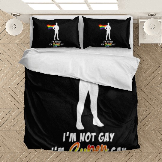 I'm super gay - funny gay saying LGBT Superhero Bedding Sets