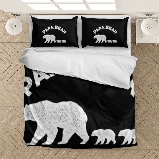 Vintage Papa Bear with Two Cubs Daddy Bear Twin Bedding Sets