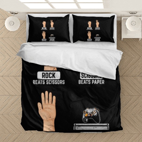 Rock Paper Scissors Nothing Beats Console PC Funny Bedding Sets