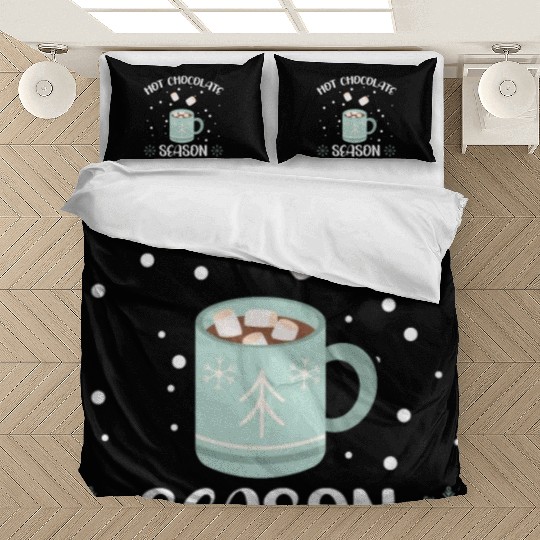Hot Chocolate Season Snow Winter Season Drink Bedding Sets