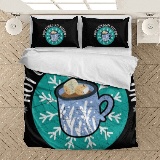 Hot Chocolate Season Snow Winter Season Drink Bedding Sets