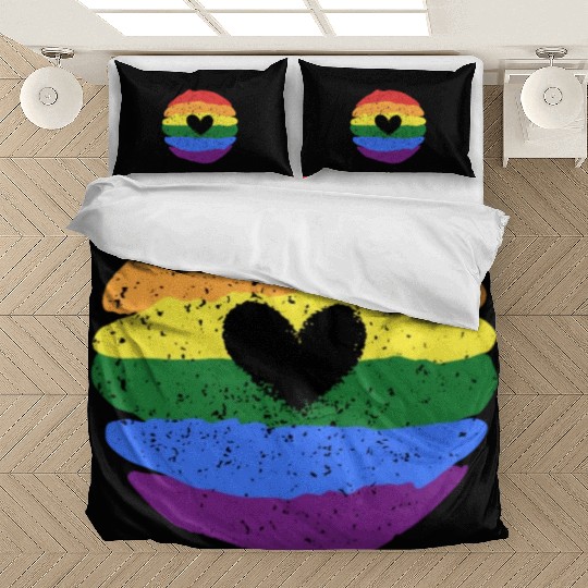 Lgbtq Gay Pride Month Rainbow Love Is Love Bedding Sets