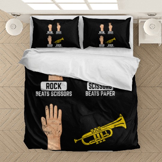 Rock Paper Scissors Nothing Beats Trumpets Trumpet Bedding Sets