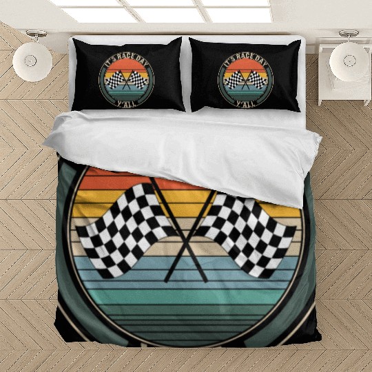 It's Race Day Y'all Bedding Sets, Race Day Checkered