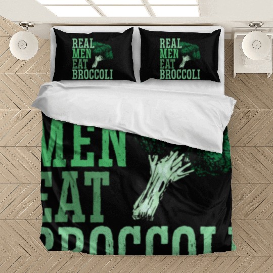 Real Men Eat Broccoli Broccoholic Vegetable Vegan Bedding Sets