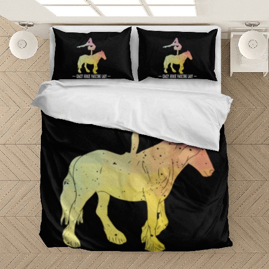 Crazy Horse Vaulting Lady Horseback Vaulting Bedding Sets
