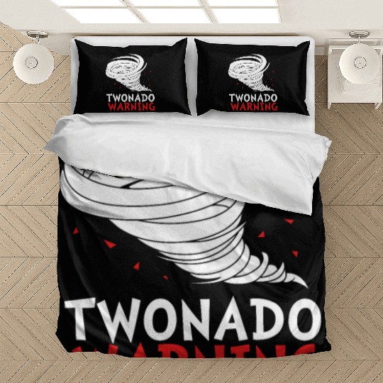 Funny 2nd Bday Twonado Warning Tornado Birthday Bedding Sets