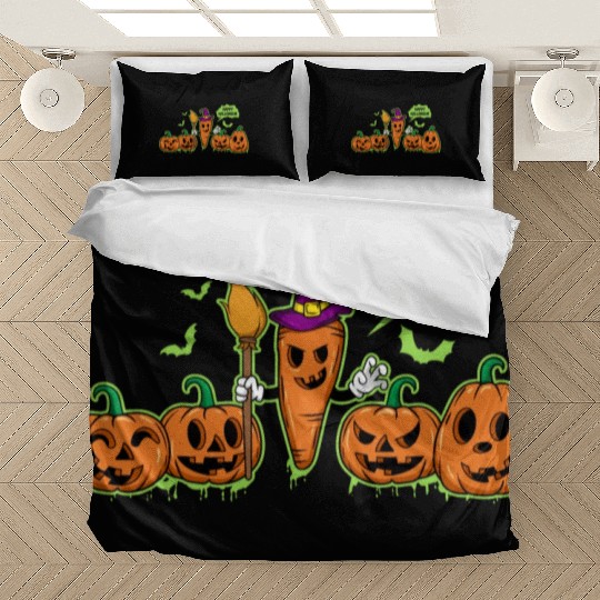 Happy Halloween Carrot Pumpkin Trick Or Treat Bedding Sets