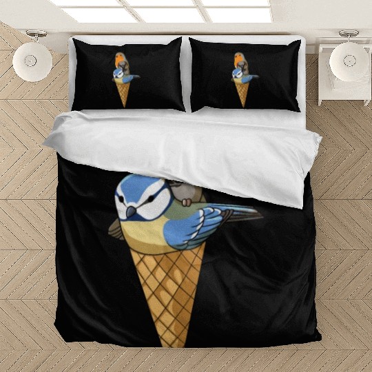Funny Birds Ice Cream Robin, Blue Tit and House Bedding Sets