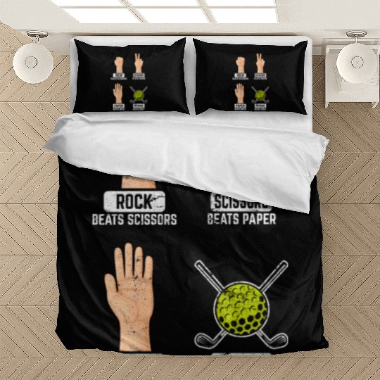 Rock Paper Scissors Nothing Beats Golf Funny Golfi Bedding Sets