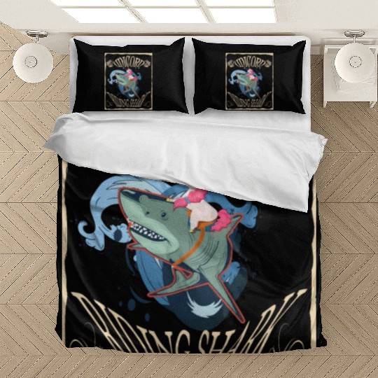 Unicorn Riding Shark Bedding Sets