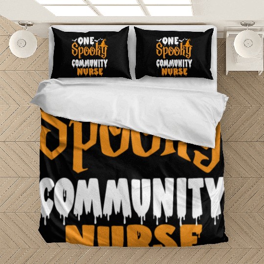 One Spooky Community Nurse Funny Creepy Halloween Bedding Sets