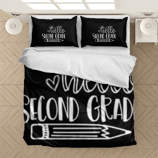Back to School Hello Second Grade Student Teacher Bedding Sets