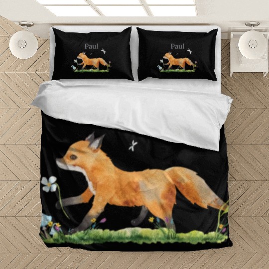 Waldtier Reh Hase Hedgehog Flowers Name Paul Bedding Sets