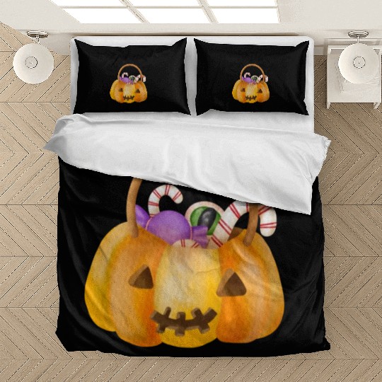 The halloween Season Pumpkin Autumn Tree Orange Bedding Sets