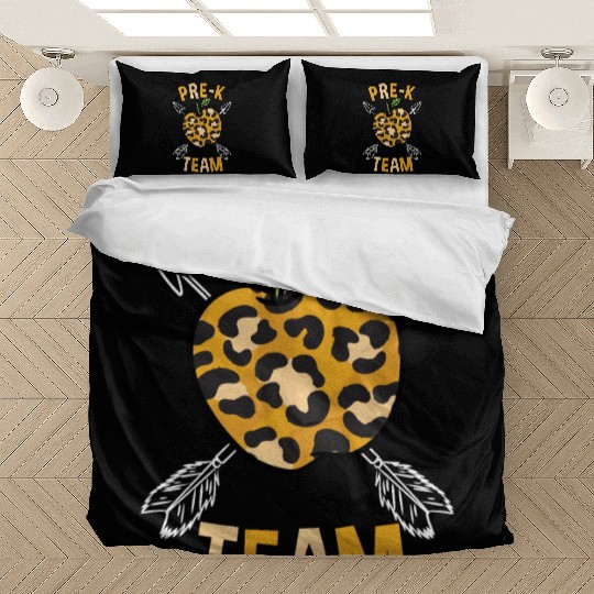 Pre-K Back To School Team Leopard Print Bedding Sets