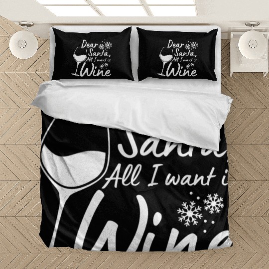 Funny Christmas saying wine christmas Bedding Sets